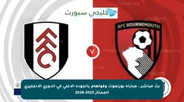 بث مباشر.. مباراة بورنموث وفولهام بالجودة الأعلى في الدوري الإنجليزي الممتاز 2025-2026